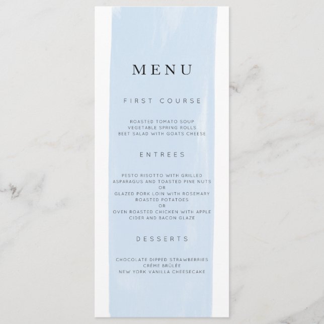 Menu Mariage d'aquarelle simple (Devant)