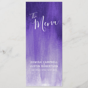 Menu mariage d'art moderne violet