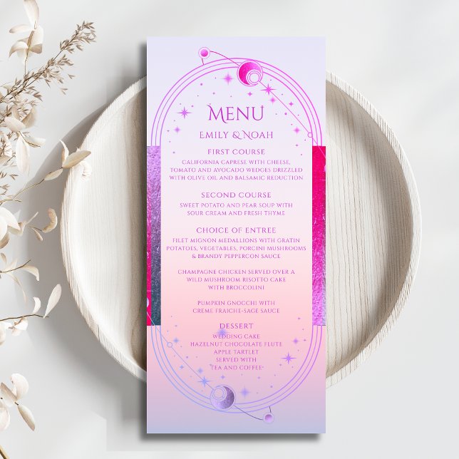 Menu Mariage d'astronomie de la Lune de Soleil rose Mys (Créateur téléchargé)