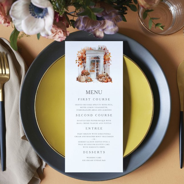 Menu Mariage d'automne de la porte d'entrée blanche (Créateur téléchargé)