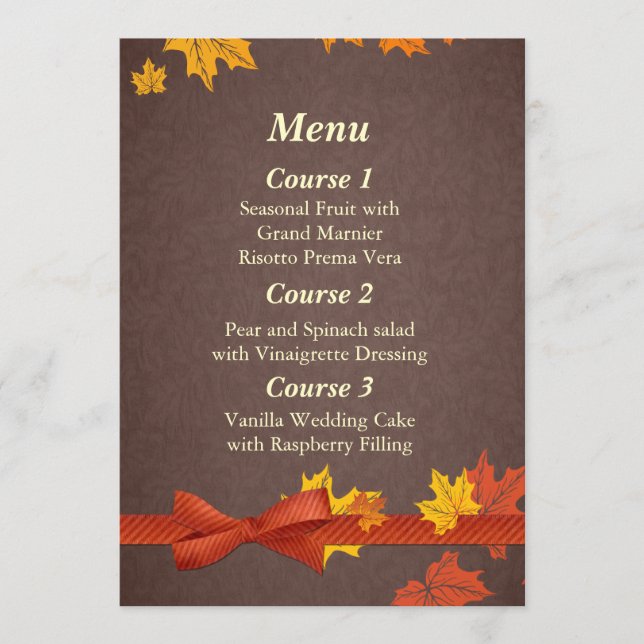 menu mariage de automne (Devant)