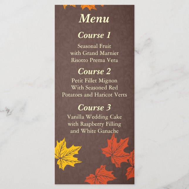 menu mariage de automne (Devant)