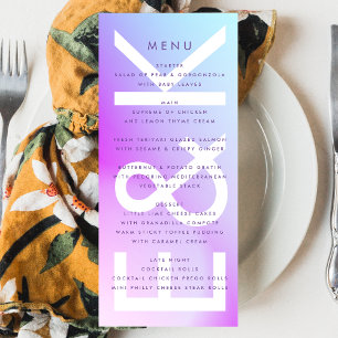 Menu Mariage de automne violet ultra moderne