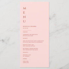 Menu Mariage de bloc minimal
