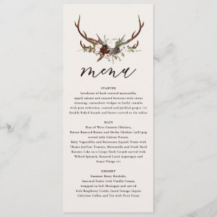Menu mariage de bois de cerf et de fleurs rustique