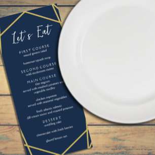 Menu Mariage de cadre géométrique