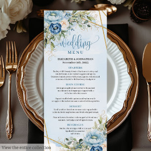 Menu Mariage de cadre rustique Dusty Blue Green