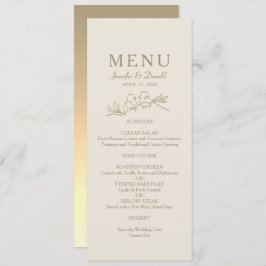 Menu Mariage de calligraphie or