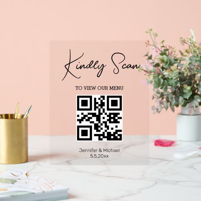 menu mariage de code qr tendance minimal (Mariage)