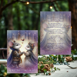 Menu Mariage de conte de fées Renaissance Fantastique