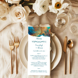 Menu Mariage de corail Turquoise mystique Abstrait