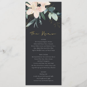 MENU MARIAGE DE COULEUR D'EAU DE BUNCH FLORAL BLACK BLE
