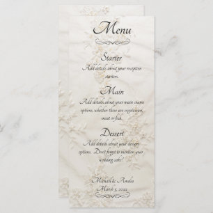 Menu Mariage de dentelle brodée