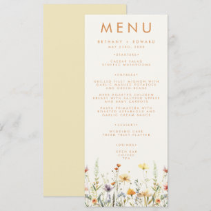 Menu Mariage de Fleur Sauvage Rustique