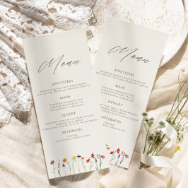 Menu Mariage de fleurs Fleur sauvage de Monogramme colo