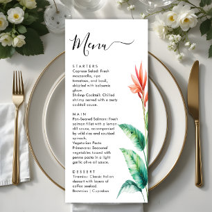 Menu Mariage de jardin botanique de feuilles de verdure