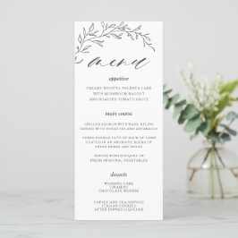 Menu Mariage de la branche de feuille de laurier m
