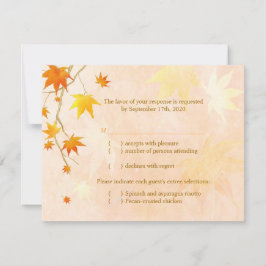 Menu Mariage de la feuille d'érable automne Choix