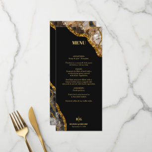 Menu Mariage de la Parties scintillant de la géode d'âg