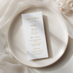 Menu Mariage de la vintage d'or musulmane blanche