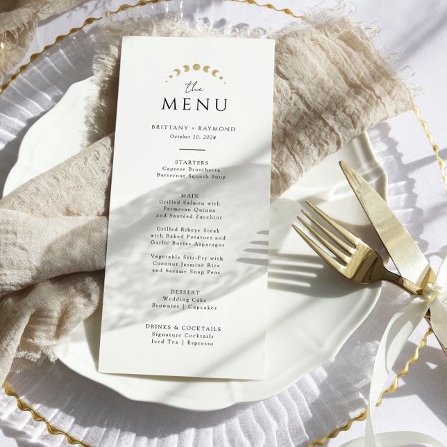 Menu Mariage de lune céleste d'or (Créateur téléchargé)