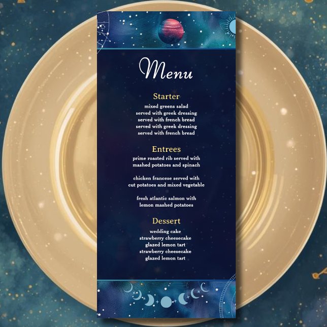 Menu mariage de lune de minuit céleste (Créateur téléchargé)