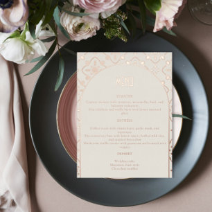 Menu Mariage de luxe Rose Gold Carrelage méditerra
