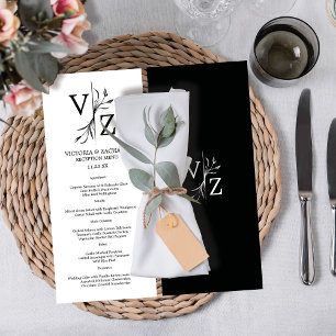 Menu Mariage de monogramme à feutre minimal Boho