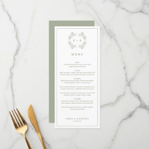 Menu Mariage de monogramme Vintage officiel