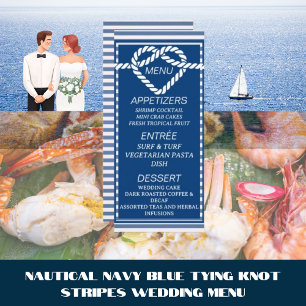 Menu Mariage de noeud d'attache bleu marine