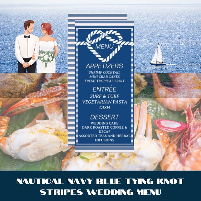 Menu Mariage de noeud d'attache bleu marine (Créateur téléchargé)