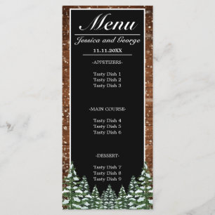 Menu Mariage de pin de bois et de pin de neige noire