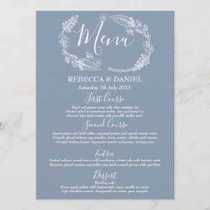 Menu Mariage de script de jarres florales à main russe