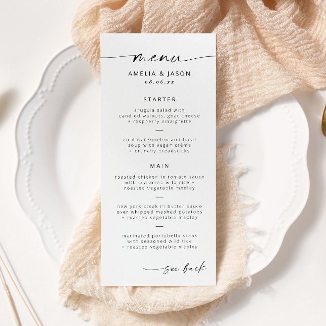 Menu Mariage de script élégant et moderne (Créateur téléchargé)