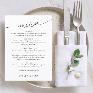 Menu Mariage de script minimaliste moderne