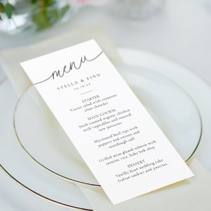 Menu Mariage de script minimaliste moderne