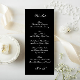 Menu Mariage de script officiel noir et blanc Premium