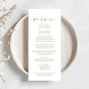 Menu Mariage de script or chic
