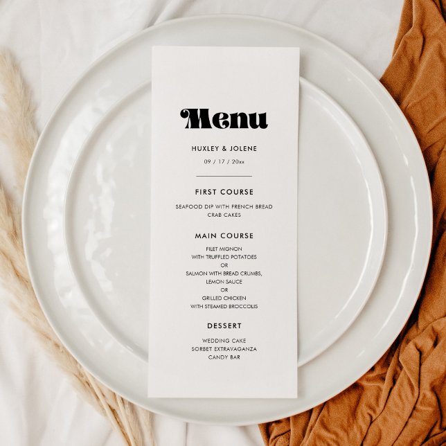 Menu mariage de script rétro vintage (Créateur téléchargé)