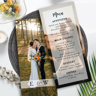 Menu Mariage de superposition photo moderne et minimali
