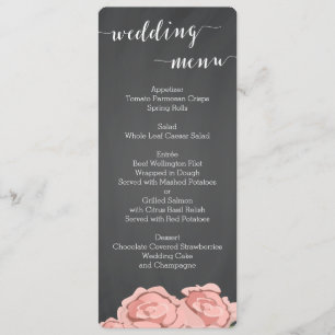 Menu Mariage de tableau de bord floral personnalis