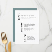 Mariage de texte vertical Turquoise minimal unique