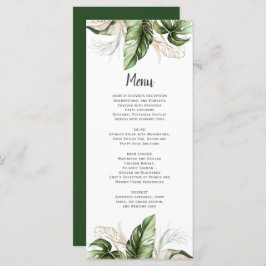 Menu Mariage de verdure tropicale rose pâle