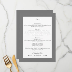 Menu Mariage des flèches minimalistes   Gris
