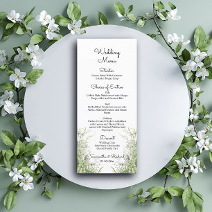 Menu Mariage des fleurs vertes Dusty Sage 4x9''