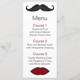 menu mariage des lèvres et moustache mod
