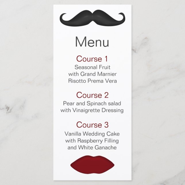 menu mariage des lèvres et moustache mod (Devant)