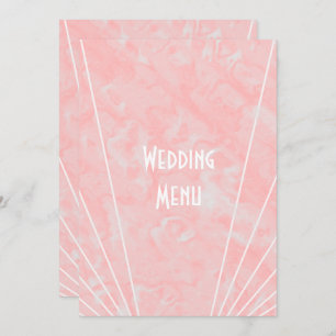Menu Mariage design Art déco en marbre rose