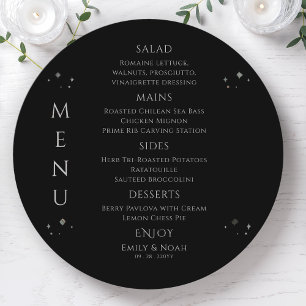 Menu Mariage d'espace de la lavande rose de la lune mys