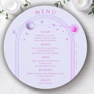 Menu Mariage d'espace de la lavande rose de la lune mys